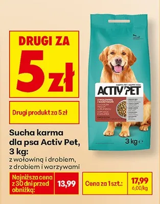 Karma sucha z wołowiną i drobiem promocja w Biedronka