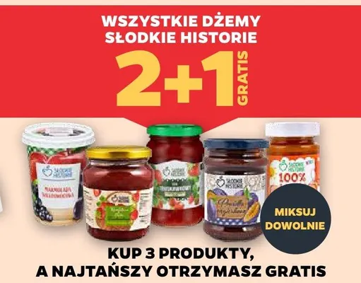 Dżem 2+1 GRATIS Słodkie Historie promocja w Netto