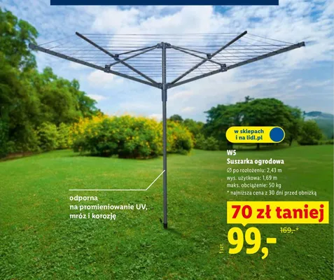 Suszarka ogrodowa promocja w Lidl
