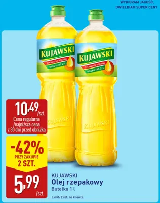 Olej rzepakowy Kujawski Kujawski kruszwica promocja w Aldi