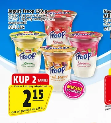 Jogurt Froop Müller promocja w Prim Market