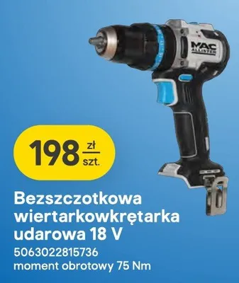 Bezszczotkowa wiertarkowkrętarka udarowa Mac Allister promocja w Castorama