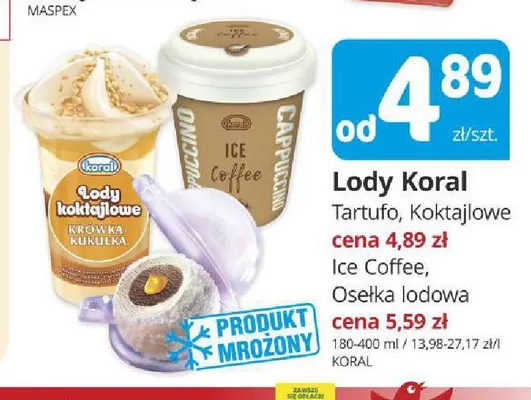 Lody Koral Koktajlowe promocja w Marketvita