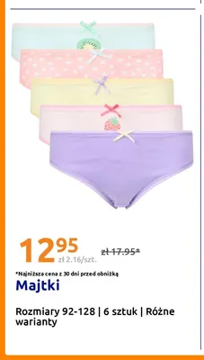 Majtki 6-pak 92-128 promocja w Action