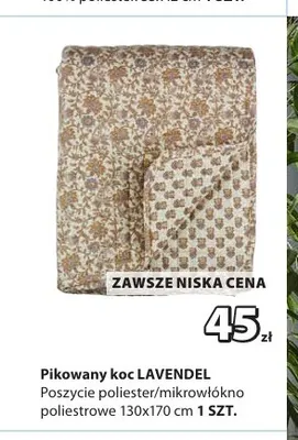 Pikowany koc Lavendel 130x170 cm promocja w Jysk