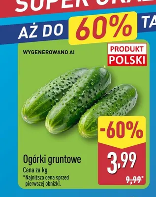 Ogórki gruntowe promocja w Aldi