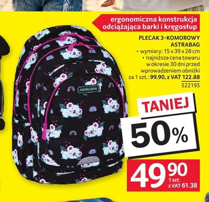 Plecak 3-komorowy Astrabag promocja w Selgros