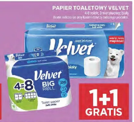 Papier toaletowy Velvet biały 3-warstwowy promocja w Stokrotka