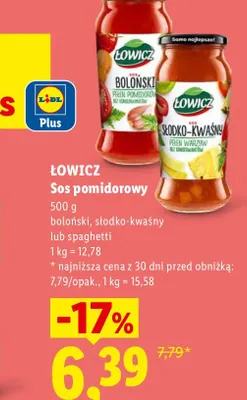 Sos pomidorowy boloński Łowicz promocja w Lidl