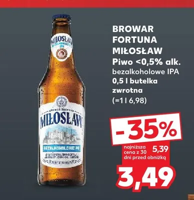 Piwo bezalkoholowe Miłosław IPA promocja w Kaufland