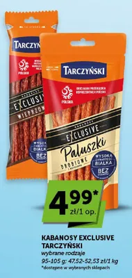 Kabanosy Exclusive paluszki drobiowe z wieprzowiną Tarczyński promocja w ABC