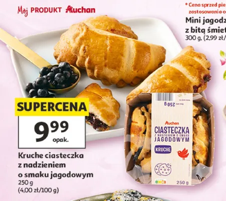 Kruche ciasteczka z nadzieniem o smaku jagodowym Auchan promocja w Auchan