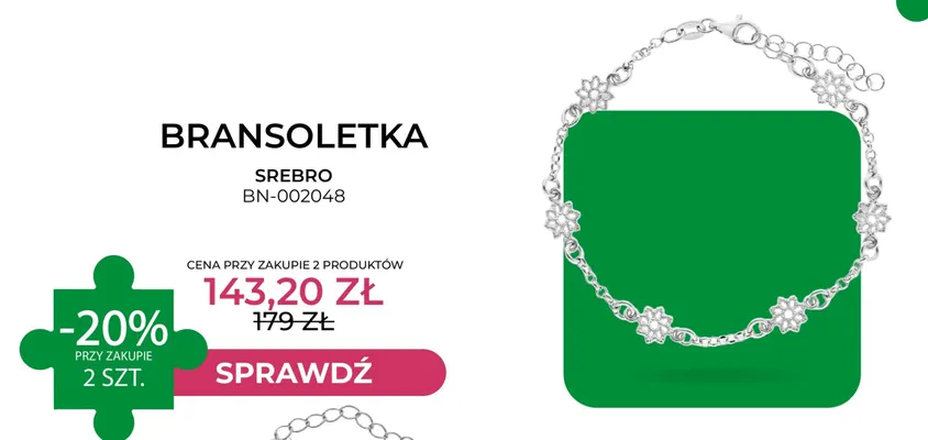 Bransoletka srebro BN-002048 Briju promocja w Briju