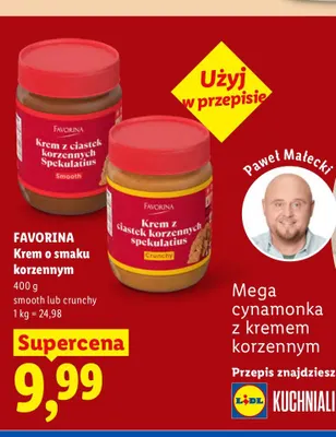 Krem o smaku korzennym crunchy Favorina promocja w Lidl