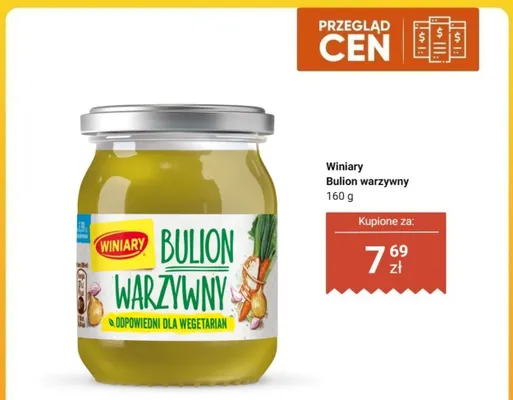 Bulion warzywny Winiary odpowiedni dla wegetarian promocja w Biedronka