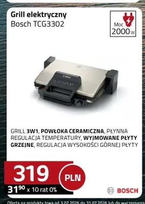 Grill elektryczny Bosch TCG3302 promocja w kakto.pl