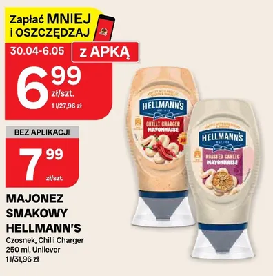 Majonez smakowy Hellmann's Czosnek, Chilli Charger promocja w Chorten