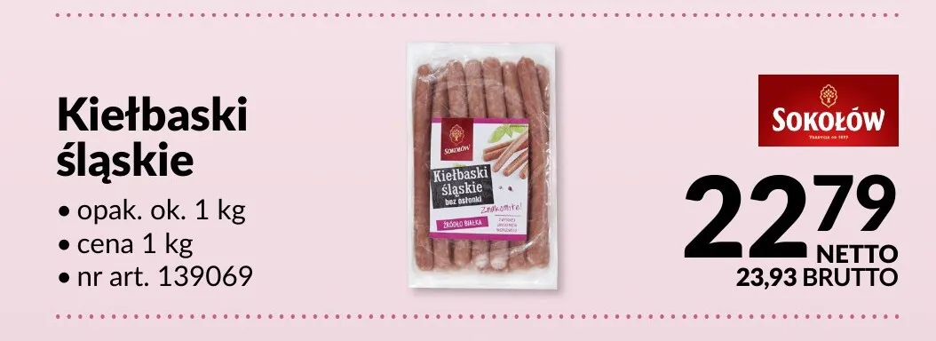 Kiełbaski śląskie Sokołów promocja w Makro