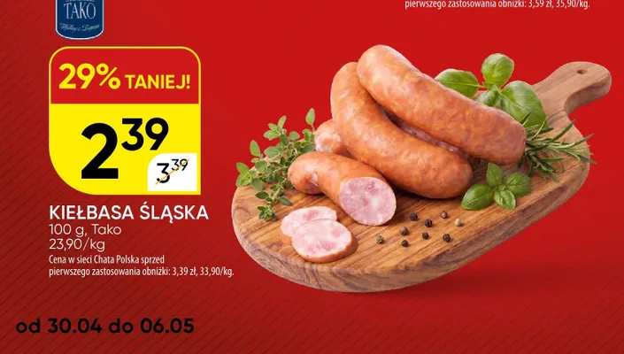 Kiełbasa śląska Tako promocja w Chata Polska
