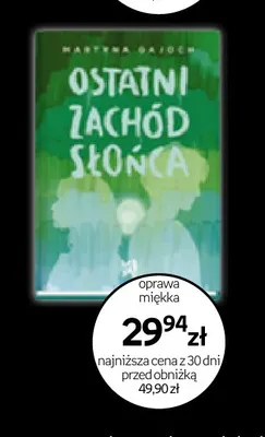 Książka Ostatni zachód słońca Martyna Gajoch promocja w Empik