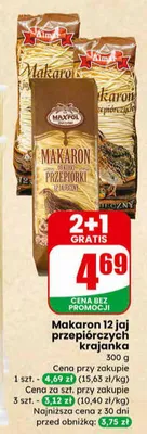 Makaron 12 jaj przepiórczych krajanka promocja w Dino