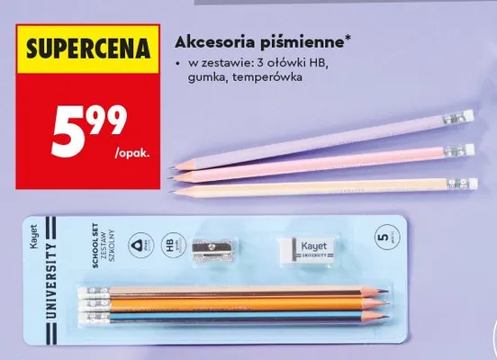 Akcesoria piśmienne Kayet promocja w Biedronka