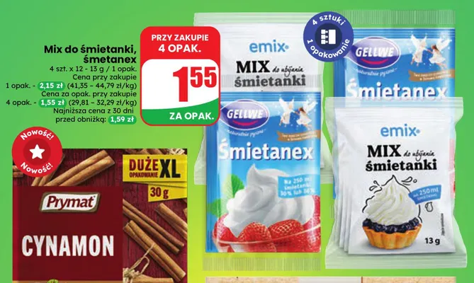 Mix do śmietanki Emix promocja w Dino