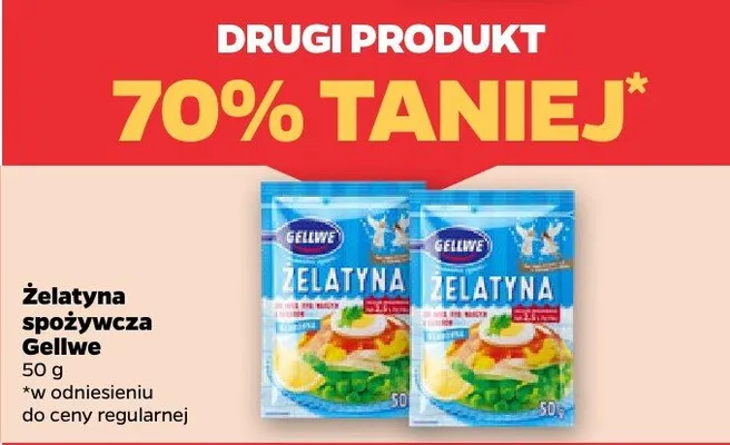 Żelatyna spożywcza DRUGA -70% Gellwe promocja w Netto