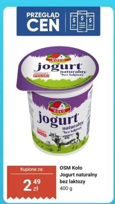 Jogurt naturalny bez laktozy promocja w Dino
