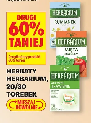 Herbaty Herbarium 20-30 torebek DRUGA -60% promocja w Biedronka