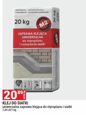 Klej do siatki M2 uniwersalna zaprawa klejąca do styropianu i siatki promocja w Merkury Market