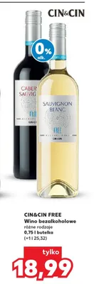 Wino bezalkoholowe Cin&Cin Free Cabernet Sauvignon promocja w Kaufland