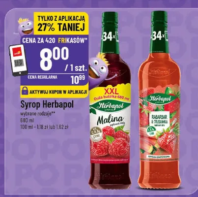 Syrop Herbapol rabarbar i truskawka XXL promocja w POLOmarket