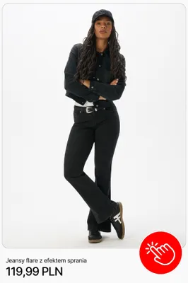 Jeansy flare z efektem sprania Cropp promocja w Cropp