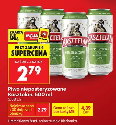 Piwo niepasteryzowane promocja w Biedronka