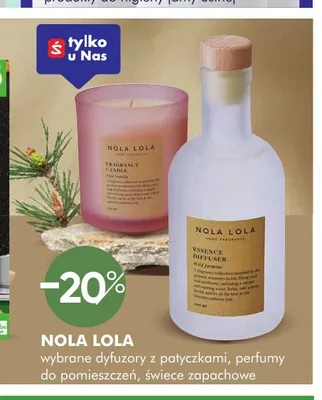 Dyfuzory z patyczkami, perfumy do pomieszczeń, świece zapachowe Nola Lola promocja w Super-Pharm