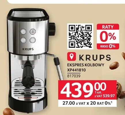Ekspres kolbowy XP441810 Krups promocja w Selgros