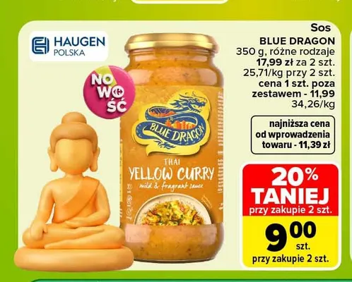 Sos Thai Yellow Curry Blue Dragon promocja w Carrefour