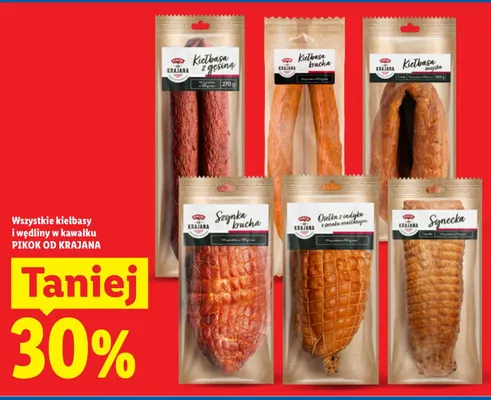 Kiełbasy i wędliny w kawałku Kiełbasa myśliwska promocja w Lidl