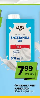 Śmietanka UHT Kanka 30% promocja w ABC
