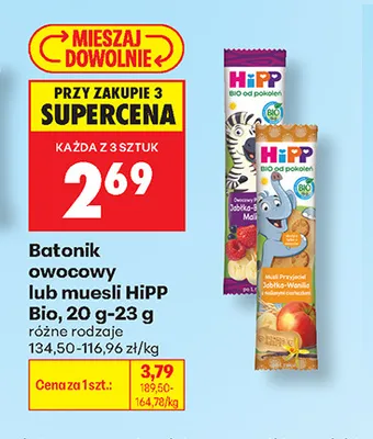 Batonik owocowy HiPP Bio Jabłko-Wanilia promocja w Biedronka