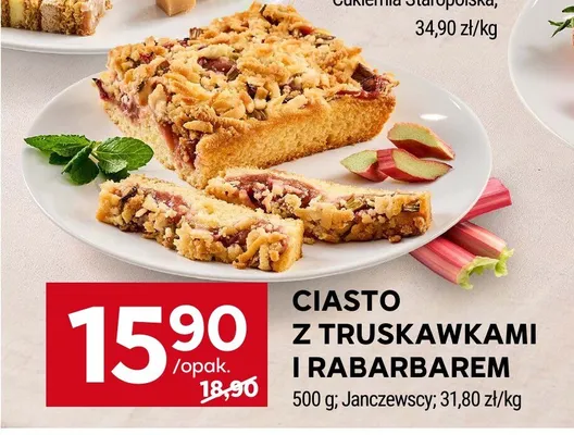 Ciasto z truskawkami i rabarbarem Janczewscy promocja w Stokrotka