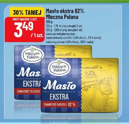 Masło ekstra 82% Mleczna Polana promocja w POLOmarket