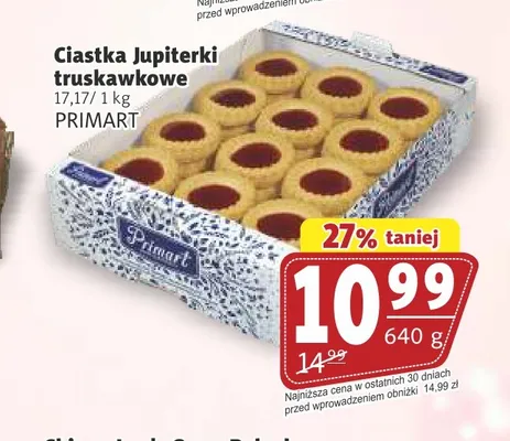 Ciastka Jupiterki truskawkowe Primart promocja w Prim Market
