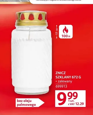 Znicz szklany promocja w Selgros