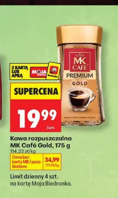 Kawa rozpuszczalna MK Café Premium Gold promocja w Biedronka