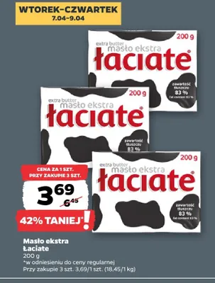 Masło ekstra Łaciate promocja w Netto
