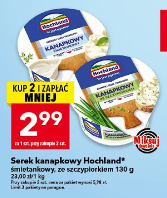 Serek kanapkowy Hochland ze szczypiorkiem promocja w LEWIATAN