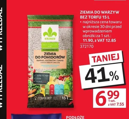 Ziemia do warzyw bez torfu Kronen promocja w Selgros