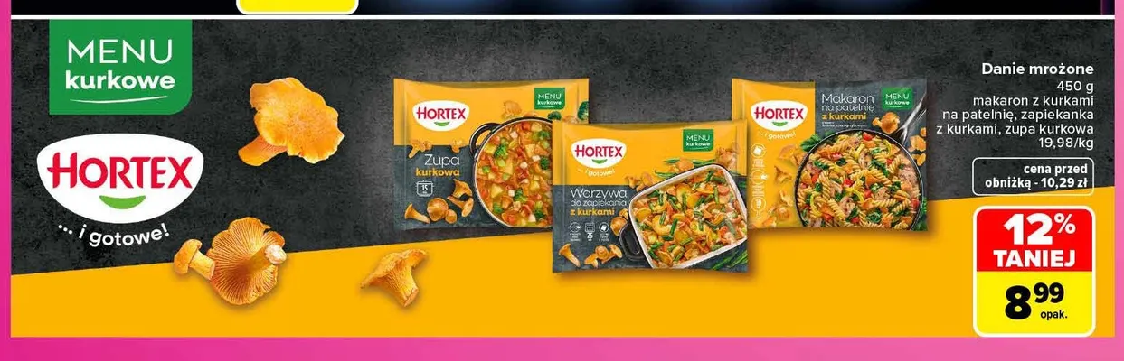 Danie mrożone zapiekanka z kurkami Hortex promocja w Carrefour